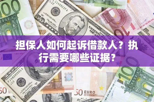 武汉担保人如何起诉借款人？执行需要哪些证据？