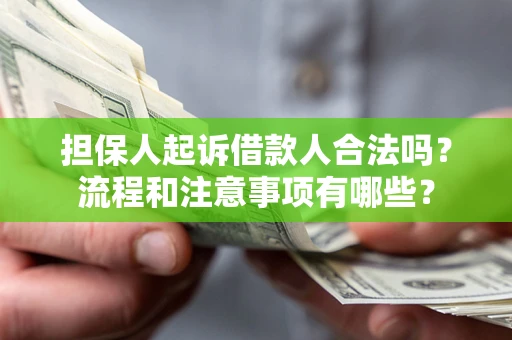 武汉担保人起诉借款人合法吗？流程和注意事项有哪些？