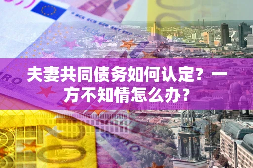 武汉夫妻共同债务如何认定？一方不知情怎么办？