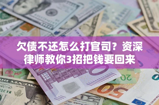 武汉欠债不还怎么打官司？资深律师教你3招把钱要回来