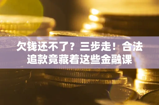 武汉欠钱还不了？三步走！合法追款竟藏着这些金融课
