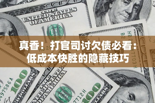武汉真香！打官司讨欠债必看：低成本快胜的隐藏技巧