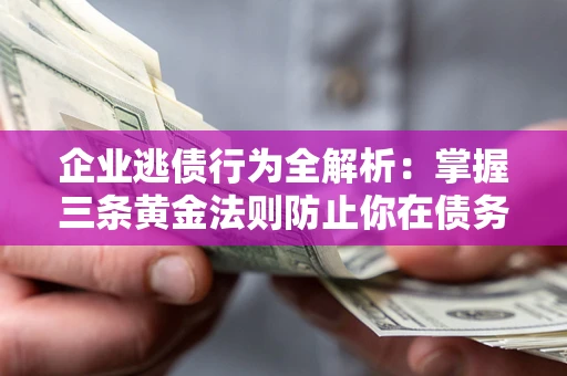 武汉企业逃债行为全解析：掌握三条黄金法则防止你在债务乱局中“踩雷”
